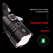 Load image into Gallery viewer, Newest Waterproof XHP199 16-Core Super Bright Powerful Lantern Headlamp XHP110 LED USB Flashlight XHP50 Headlight Rechargeable 18650 Zoom Torch Light