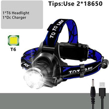 Load image into Gallery viewer, Newest Waterproof XHP199 16-Core Super Bright Powerful Lantern Headlamp XHP110 LED USB Flashlight XHP50 Headlight Rechargeable 18650 Zoom Torch Light