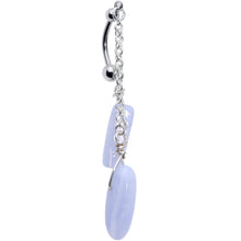 Load image into Gallery viewer, Handcrafted Blue Lace Agate Reversible Dangle Belly Ring