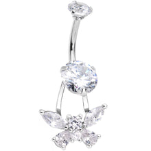 Load image into Gallery viewer, Clear Gem Sparkle Butterfly Dangle Belly Ring