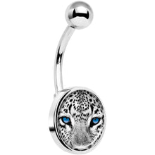 Load image into Gallery viewer, Black White Leopard Eyes Belly Ring