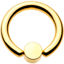 Load image into Gallery viewer, 10G 1/2 Clear Gem 5mm Disc Gold IP BCR Captive Ring