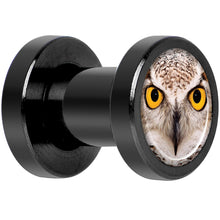 Load image into Gallery viewer, Full Color Owl Black Anodized Screw Fit Plug Set 4G
