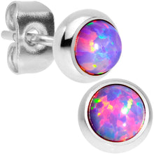 Load image into Gallery viewer, Purple Synthetic Opal 316L Surgical Steel Stud Earrings