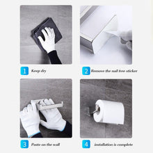 Load image into Gallery viewer, No-Drill Self Adhesive Toilet Paper Holder Stainless Steel Bathroom Kitchen Roll Paper Accessory Tissue Towel Rack Metal Holders Toilet Tissue Roll Holders Dispenser And Hangers Wall Mounted For Bathroom Kitchen Stainless Steel Modern Square Style