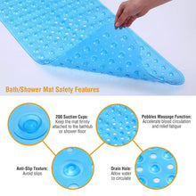 Load image into Gallery viewer, Non Slip Shower Mat Massage Anti-Bacterial with Suction Cups