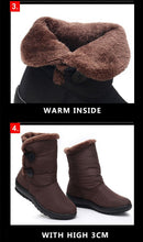 Load image into Gallery viewer, Non-Slip Snow Boots New Womens Warm Winter Boots Waterproof Shoes Winter Women Shoes Plus Velvet Cotton Boots Warm Lining Comfortable Non Slip Ankle Booties Outdoor Hiking Walking Platform Shoes