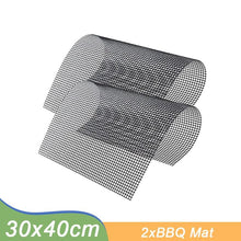 Load image into Gallery viewer, Non-stick Barbecue Mesh Mat Reusable Heat Resistance BBQ Baking Net Pad Kitchen Cooking BBQ Mat Liner Accessories Outdoor BBQ Tool Non Stick BBQ Grill Mats Reusable BBQ Grilling Sheets Silicone Brush Easy to Clean BBQ Accessories