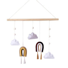Load image into Gallery viewer, Nordic Healthier Style Cute Felt Clouds Shape Handmade Wall Hanging Fairy Tales Ornament Wooden Stick Tassel Pendant Hanging Ornaments For Kids Room Decoration Photography Props