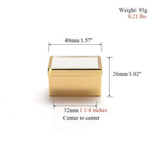 Load image into Gallery viewer, Nordic Luxury Drawer Knob Gold Wardrobe Cupboard Cabinet Handle Kitchen Door Pulls White Genuine Leather Furniture Knob Hardware Hole Center Modern Luxury Tree Bark Speckle Texture Cabinet Pull Hardware for Bedroom Kitchen