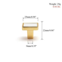Load image into Gallery viewer, Nordic Luxury Drawer Knob Gold Wardrobe Cupboard Cabinet Handle Kitchen Door Pulls White Genuine Leather Furniture Knob Hardware Hole Center Modern Luxury Tree Bark Speckle Texture Cabinet Pull Hardware for Bedroom Kitchen