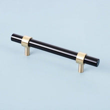 Load image into Gallery viewer, Nordic Modern Wardrobe Dresser Drawer Pull Cabinet Door Handle Knobs Cabinet Handle Pure Copper Double Hole Crystal Handle Brass Walnut Kitchen Wardrobe Cabinet Hardware Pull Handle Adjustable Hole