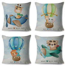 Load image into Gallery viewer, Nordic Style Pillow Cover Cute Cartoon Animal Drive Dinosaur Car Polyester Cotton Cushion Cover For Sofa Home Kids Room Throw Pillow Case Cover Dinosaur Cartoon Gray Soft Pillow Case For Decorative Bedroom Livingroom Sofa Farm House Cushion Covers