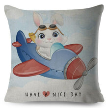 Load image into Gallery viewer, Nordic Style Pillow Cover Cute Cartoon Animal Drive Dinosaur Car Polyester Cotton Cushion Cover For Sofa Home Kids Room Throw Pillow Case Cover Dinosaur Cartoon Gray Soft Pillow Case For Decorative Bedroom Livingroom Sofa Farm House Cushion Covers