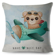 Load image into Gallery viewer, Nordic Style Pillow Cover Cute Cartoon Animal Drive Dinosaur Car Polyester Cotton Cushion Cover For Sofa Home Kids Room Throw Pillow Case Cover Dinosaur Cartoon Gray Soft Pillow Case For Decorative Bedroom Livingroom Sofa Farm House Cushion Covers