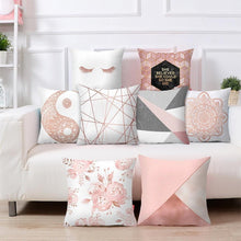 Load image into Gallery viewer, Nordic Style Pillow Covers Plant Letter Flower Geometric Sofa Cushion cover Headrest Pink Party Decorations Gift For Kids Geometric Decorative Throw Pillow Covers Square Cotton Cushion Covers Outdoor Sofa Home Pillow Covers