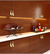 Load image into Gallery viewer, Nordic Style Solid Brass Gold Leaf Shaped 32mm Cabinet Knob Door Pulls Furniture Handles Knob Cabinet Knob Door Pulls Nordic Style Furniture Handles Knob Creative Light Luxury Handle Golden Leaf Handle Wardrobe Shoe Cabinet Bathroom Cabinet Handle