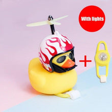 Load image into Gallery viewer, Normal Airscrew Helmet Standing Duck Broken Wind Small Yellow Duck Bike Motor Riding Cycling Lights Bicycle Accessories Rubber Yellow Duck Toy Bike Ornaments Yellow Duck With Proper Helmet Cool Decorations