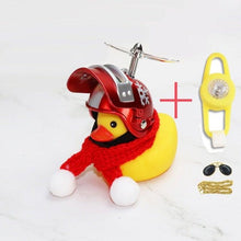Load image into Gallery viewer, Normal Airscrew Helmet Standing Duck Broken Wind Small Yellow Duck Bike Motor Riding Cycling Lights Bicycle Accessories Rubber Yellow Duck Toy Bike Ornaments Yellow Duck With Proper Helmet Cool Decorations