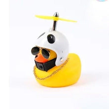 Load image into Gallery viewer, Normal Airscrew Helmet Standing Duck Broken Wind Small Yellow Duck Bike Motor Riding Cycling Lights Bicycle Accessories Rubber Yellow Duck Toy Bike Ornaments Yellow Duck With Proper Helmet Cool Decorations