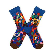Load image into Gallery viewer, Novelty Happy Funny Women Graphic Short Socks Socks Combed Out Of Pure Cotton Art Abstract Oil Painting Socks French Style Crew Socks For Men And Women