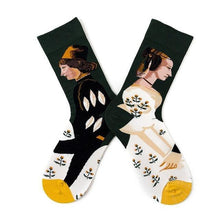 Load image into Gallery viewer, Novelty Happy Funny Women Graphic Short Socks Socks Combed Out Of Pure Cotton Art Abstract Oil Painting Socks French Style Crew Socks For Men And Women