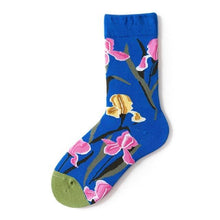 Load image into Gallery viewer, Novelty Happy Funny Women Graphic Short Socks Socks Combed Out Of Pure Cotton Art Abstract Oil Painting Socks French Style Crew Socks For Men And Women