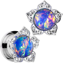 Load image into Gallery viewer, Purple Faux Opal Wild Flower Screw Fit Tunnel Plug Set 0G to 1"