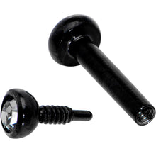 Load image into Gallery viewer, Clear 2mm Gem Black Internally Threaded Cartilage Earring