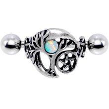 Load image into Gallery viewer, 1/2 White Synthetic Opal Mystic Elements Cuff Cartilage Earring