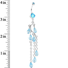 Load image into Gallery viewer, Aqua Gem Prepare To Stare Sleek Curves Dangle Belly Ring