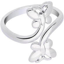 Load image into Gallery viewer, Rhodium Plated Butterfly Duo Toe Ring