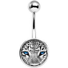 Load image into Gallery viewer, Black White Leopard Eyes Belly Ring