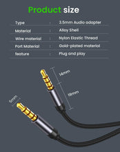 Load image into Gallery viewer, Nylon Braid 4 Poles 3.5MM Audio Aux Cable Jack For Headphone Speaker Line Car PC Mp3 Mp4