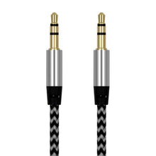 Load image into Gallery viewer, Nylon Braided 1m 3.5 mm Aux Audio Cable Jack For Mobile Car Headphones Speakers