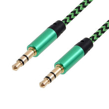 Load image into Gallery viewer, Nylon Braided 1m 3.5 mm Aux Audio Cable Jack For Mobile Car Headphones Speakers