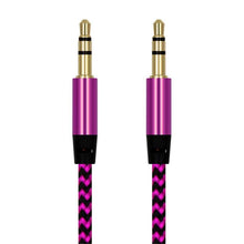 Load image into Gallery viewer, Nylon Braided 1m 3.5 mm Aux Audio Cable Jack For Mobile Car Headphones Speakers