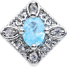 Load image into Gallery viewer, 16G 1/4 Clear Aqua Gem Rococo Rhombus Tragus Cartilage Earring