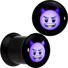 Load image into Gallery viewer, 0G Licensed Purple Devil emoji Acrylic Double Flare Plug Set