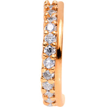 Load image into Gallery viewer, 18G Clear CZ Gem Rose Gold Tone Sleek Seamless Circular Ring