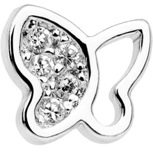 Load image into Gallery viewer, 20G 1/4 Clear CZ Gem Butterfly L Shaped Nose Ring