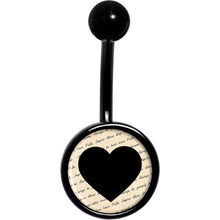 Load image into Gallery viewer, Love Letter Black Heart Black Belly Ring