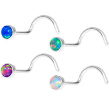 Load image into Gallery viewer, Multi Color 3mm Synthetic Opal Press Fit Nose Screw 4 Pack Set