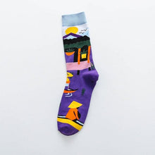 Load image into Gallery viewer, Occident Fashion Colorful Print Socks Women with Mushroom Spring Woman Socks Breathable Cotton Socks For Women