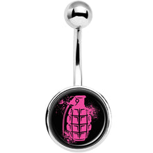 Load image into Gallery viewer, Pink Grenade Belly Ring