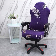 Load image into Gallery viewer, Office Computer Gaming Chair Covers Stretch Spandex Armchair Gamer Seat Cover Printed Household Racing Desk Rotating Slipcovers Soft Fit Universal Desk Rotating Chair Slipcovers, Removable Washable Anti-Dust Spandex Chair Protector Cover With Zipper