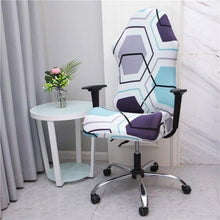 Load image into Gallery viewer, Office Computer Gaming Chair Covers Stretch Spandex Armchair Gamer Seat Cover Printed Household Racing Desk Rotating Slipcovers Soft Fit Universal Desk Rotating Chair Slipcovers, Removable Washable Anti-Dust Spandex Chair Protector Cover With Zipper