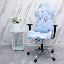 Load image into Gallery viewer, Office Computer Gaming Chair Covers Stretch Spandex Armchair Gamer Seat Cover Printed Household Racing Desk Rotating Slipcovers Soft Fit Universal Desk Rotating Chair Slipcovers, Removable Washable Anti-Dust Spandex Chair Protector Cover With Zipper