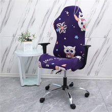 Load image into Gallery viewer, Office Computer Gaming Chair Covers Stretch Spandex Armchair Gamer Seat Cover Printed Household Racing Desk Rotating Slipcovers Soft Fit Universal Desk Rotating Chair Slipcovers, Removable Washable Anti-Dust Spandex Chair Protector Cover With Zipper