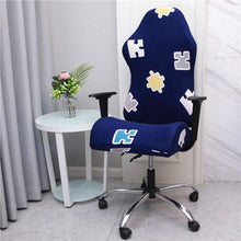 Load image into Gallery viewer, Office Computer Gaming Chair Covers Stretch Spandex Armchair Gamer Seat Cover Printed Household Racing Desk Rotating Slipcovers Soft Fit Universal Desk Rotating Chair Slipcovers, Removable Washable Anti-Dust Spandex Chair Protector Cover With Zipper
